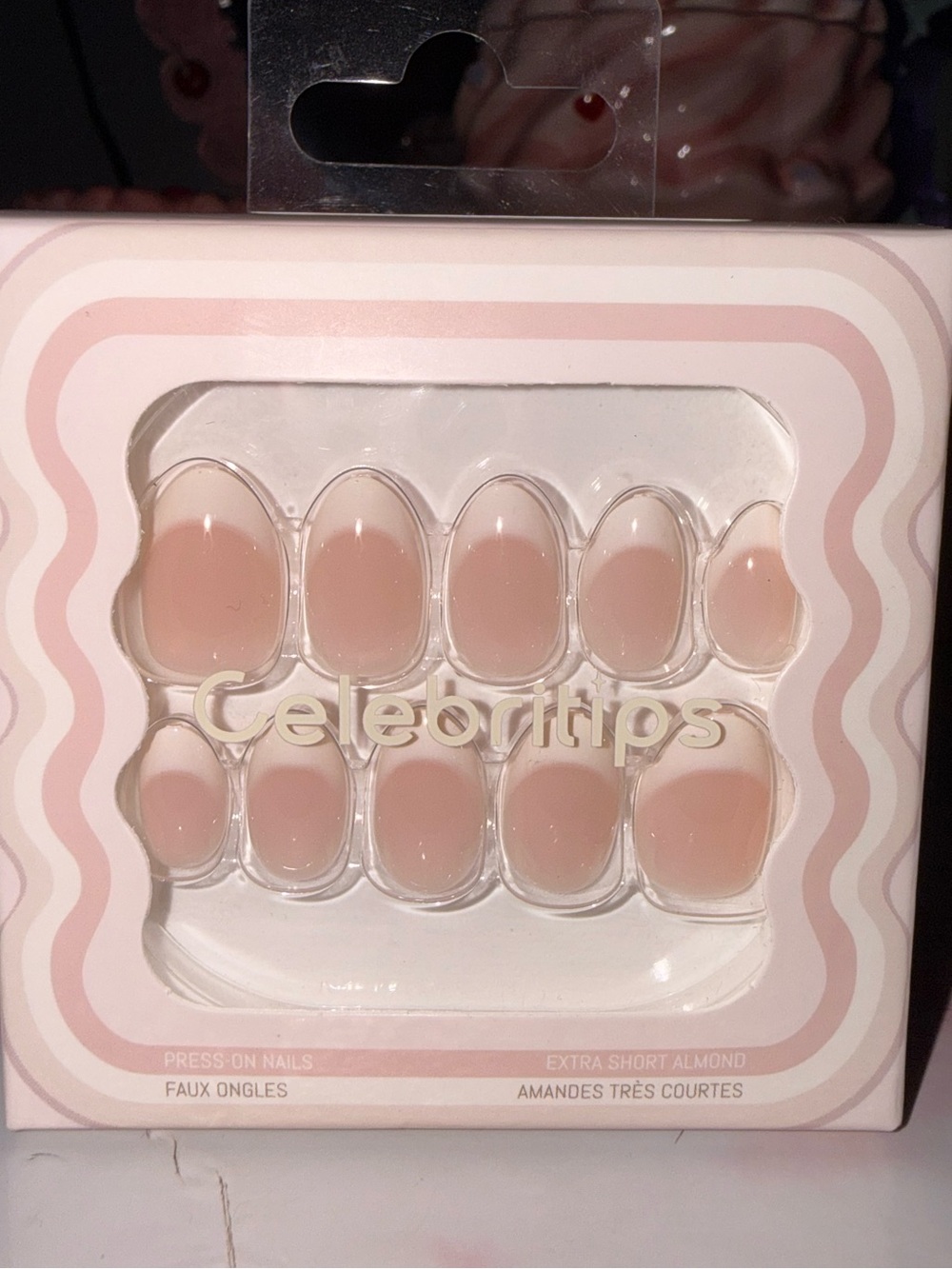 Celebritips French Tip Press-On Nails - Extra Short Almond
